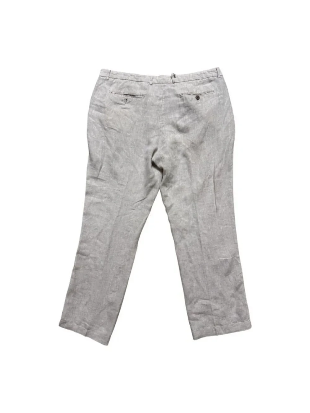 Tasso Elba 100% Linen Pants Mens 38x28 Beige Casual Flat Front